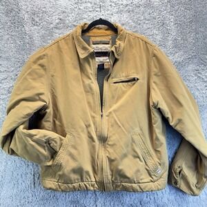 Vintage Abercrombie & Fitch Detroit Jacket Work Sz XL Canvas Tan Distressed